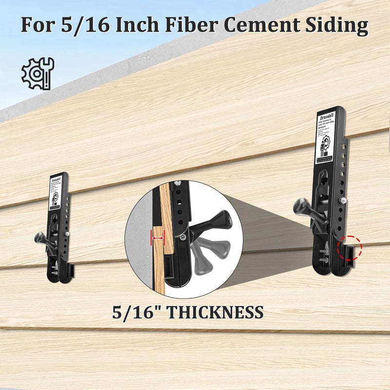 Drusolell Siding Tools, Siding Installation Tools, Siding Mounting Kit, Compatible with 5/16- Inch Fiber Cement Siding, Lap Siding Gauge with Adjustable Reveals(Black) - Image 2